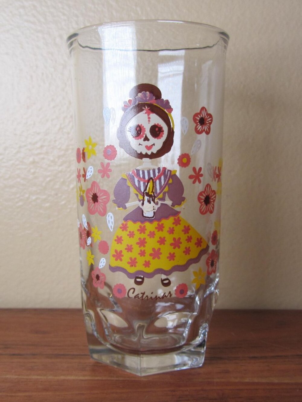 3 for $24 - 8 oz Doña Maria catrinas mole crisa glass day of the dead (W6670)